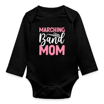 Marching Band Mama Saxophon Mama Saxophonist - Baby Bio-Langarm-Body - Schwarz - Vorne