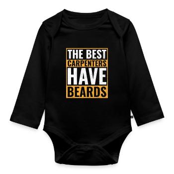 Les meilleurs menuisiers ont des barbes Barbe de charpentier - Body Bébé bio manches longues - noir - Devant