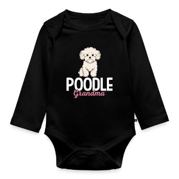 Poodle Grandma Poodle Dog Lover Grandma - Organic Longsleeve Baby Bodysuit - black - Front