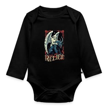 Chiropraktiker Physiotherapeut Feel The Relief - Baby Bio-Langarm-Body - Schwarz - Vorne