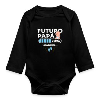 Future Pope 2026 First Father 2026 - Organic Longsleeve Baby Bodysuit - black - Front