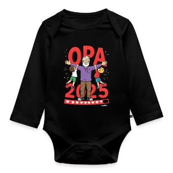 Opa 2019 - 2015 Loading - Baby Bio-Langarm-Body - Schwarz - Vorne