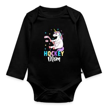 Hockey Mom Weiblicher Hockeyspieler Grafik für - Baby Bio-Langarm-Body - Schwarz - Vorne