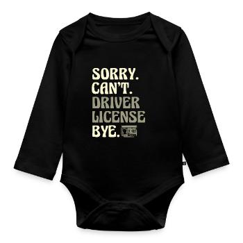 Désolé, je ne peux pas passer l’examen de conduite Bye License - Body Bébé bio manches longues - noir - Devant