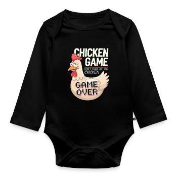 La ferme de poulets de gibier de poulet - Body Bébé bio manches longues - noir - Devant