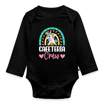 Cafétéria Crew Déjeuner Dame Illustration pour - Body Bébé bio manches longues - noir - Devant