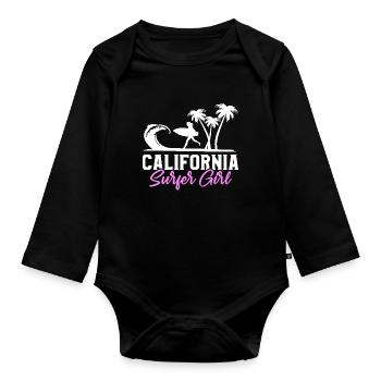 Surfeur de Californie Surfeur Surfeur - Body Bébé bio manches longues - noir - Devant