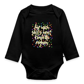 Für mich soll's heut Konfetti regnen - Verkleidung - Baby Bio-Langarm-Body - Schwarz - Vorne