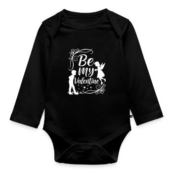Be my Valentine - Amour - Cadeau - Body Bébé bio manches longues - noir - Devant