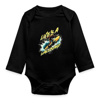 Wakeboarding Wakeboarder Life's A Wakeboard - Body Bébé bio manches longues - noir - Devant