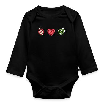 Traceur Peace Love Parkour - Baby Bio-Langarm-Body - Schwarz - Vorne