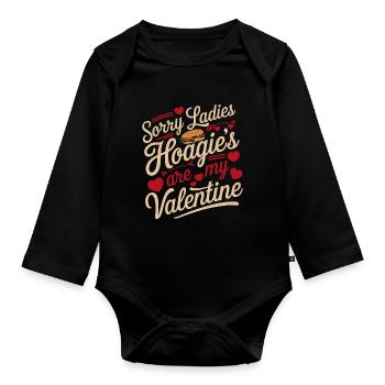 Désolé mesdames Hoagie’s sont ma Saint-Valentin - Body Bébé bio manches longues - noir - Devant