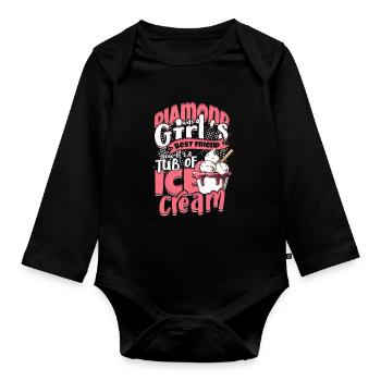 Freundin Eis Ehefrau Valentinstag - Baby Bio-Langarm-Body - Schwarz - Vorne