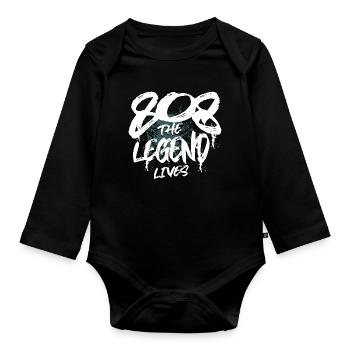 808 Analog SYNTHESIZER Drum Machine - Organic Longsleeve Baby Bodysuit - black - Front