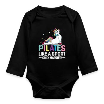 Pilates wie ein Sport, nur härter Pilates-Trainer - Baby Bio-Langarm-Body - Schwarz - Vorne