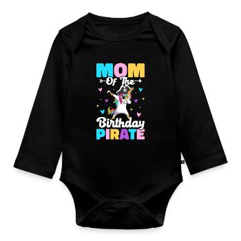 Maman de l’anniversaire Pirate Pirates Anniversaire Pirate - Body Bébé bio manches longues - noir - Devant