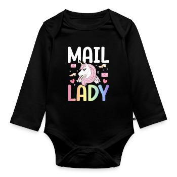 Maille Dame Service Postal Femme Facteur - Body Bébé bio manches longues - noir - Devant
