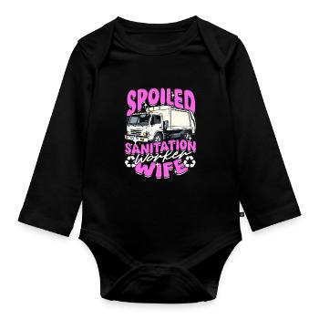 Garbage Man Garbage Truck Garbage Woman - Organic Longsleeve Baby Bodysuit - black - Front