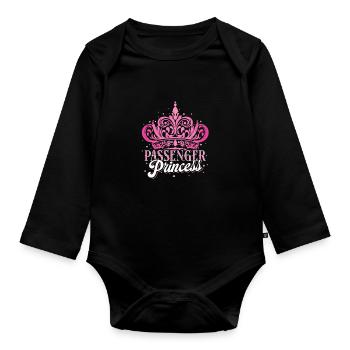 Passenger Princess Beifahrerprinzessin - Organic Longsleeve Baby Bodysuit - black - Front