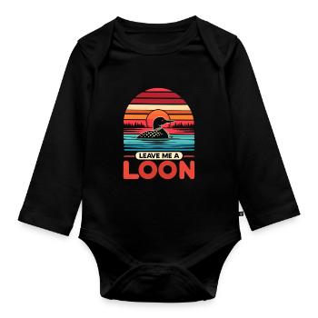 Laissez-moi un huard Birdwatching Birdwatcher Bird - Body Bébé bio manches longues - noir - Devant