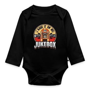Collectionneurs de juke-box Je l’ai sur mon juke-box - Body Bébé bio manches longues - noir - Devant