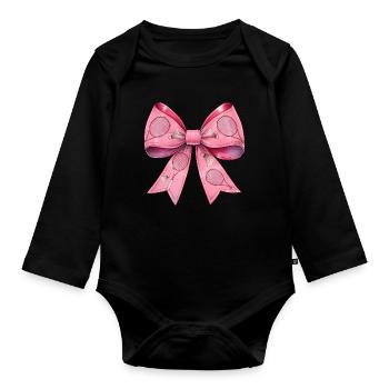 Coquette Bow Badminton Badminton Racket Pink - Organic Longsleeve Baby Bodysuit - black - Front
