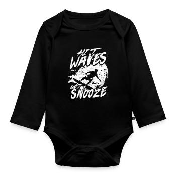 Wakeboarding Wakeboard Hit Waves Not Snooze - Body Bébé bio manches longues - noir - Devant