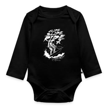 Wakeboarding Wakeboard Glide Slide Ride - Body Bébé bio manches longues - noir - Devant