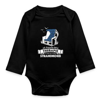 Ich brauche keine Therapie - Strandkorb - Baby Bio-Langarm-Body - Schwarz - Vorne