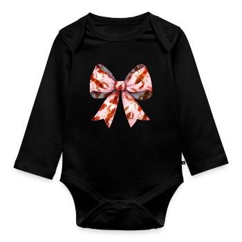 Coquette Bogen Langusten Flusskrebs Muttertag Rosa - Baby Bio-Langarm-Body - Schwarz - Vorne