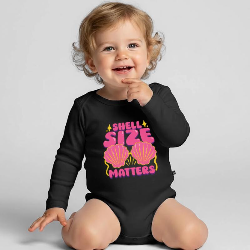 Shell Collector Shells Shell Size Matters Organic Longsleeve Baby Bodysuit