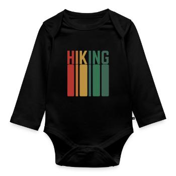 Wandern und Klettern in den Bergen - Baby Bio-Langarm-Body - Schwarz - Vorne
