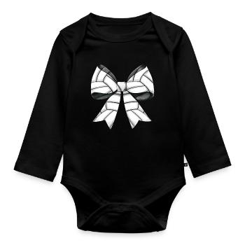 Coquette Schleife Volleyball Muster Mothers Day - Baby Bio-Langarm-Body - Schwarz - Vorne