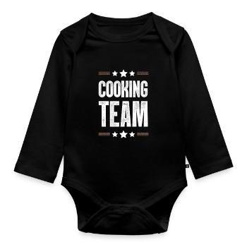 Cooking Team - Organic Longsleeve Baby Bodysuit - black - Front