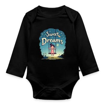 Fille Rocks Sweet Dreams Chemise de nuit - Body Bébé bio manches longues - noir - Devant