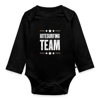 Équipe de kitesurf - Body Bébé bio manches longues - noir - Devant