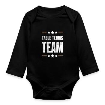 Table Tennis Team - Baby Bio-Langarm-Body - Schwarz - Vorne