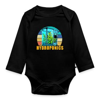 Culture hydroponique - Body Bébé bio manches longues - noir - Devant