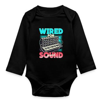 Synthesizer Synth Wired For Sound - Organic Longsleeve Baby Bodysuit - black - Front