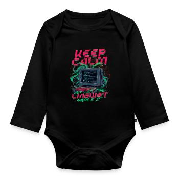 Computerlinguist Let The Linguist Handle It - Baby Bio-Langarm-Body - Schwarz - Vorne
