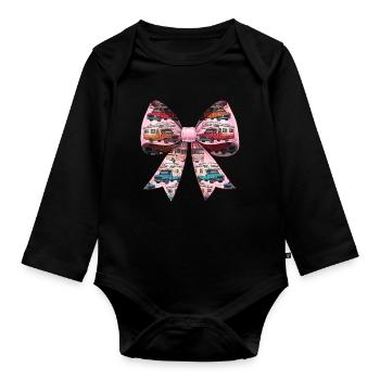 Coquette Bow RV Wohnmobil Wohnmobil Camping Urlaub - Baby Bio-Langarm-Body - Schwarz - Vorne