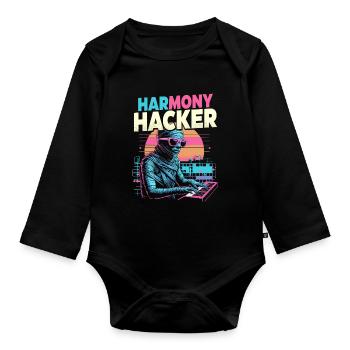 Synthesizer Synth Kick Drum DAW - Organic Longsleeve Baby Bodysuit - black - Front
