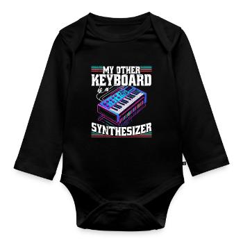 Synthesizer Synth Kick Drum DAW - Organic Longsleeve Baby Bodysuit - black - Front