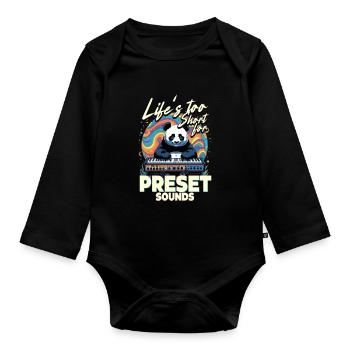 Synthesizer Synth Kick Drum DAW - Organic Longsleeve Baby Bodysuit - black - Front