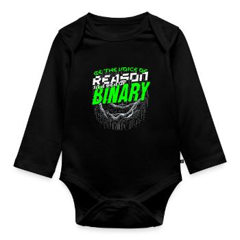 Computational Linguist Voice Of Reason Of Binary - Organic Longsleeve Baby Bodysuit - black - Front