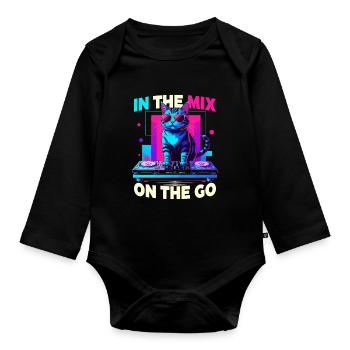 Synthesizer Synth Kick Drum DAW - Organic Longsleeve Baby Bodysuit - black - Front
