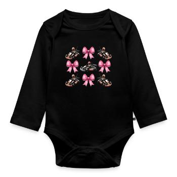 Coquette Bow Go Kart Racer Kart Fête des Mères Rose - Body Bébé bio manches longues - noir - Devant
