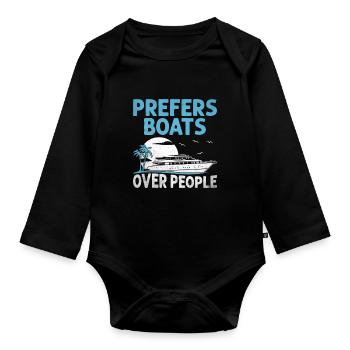 Bevorzugt Boote gegenüber Menschen Paddelboot - Baby Bio-Langarm-Body - Schwarz - Vorne