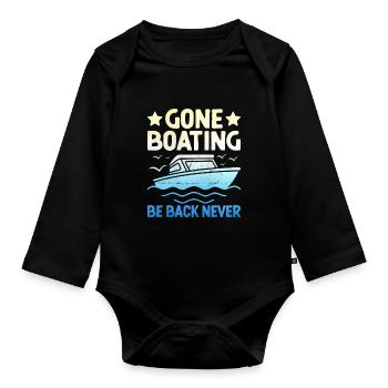 Gone Bootfahren Sei zurück Nie Paddelboot - Baby Bio-Langarm-Body - Schwarz - Vorne