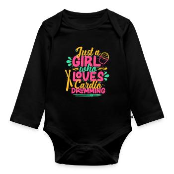 Cardio Drummer Cardio Drumming - Organic Longsleeve Baby Bodysuit - black - Front